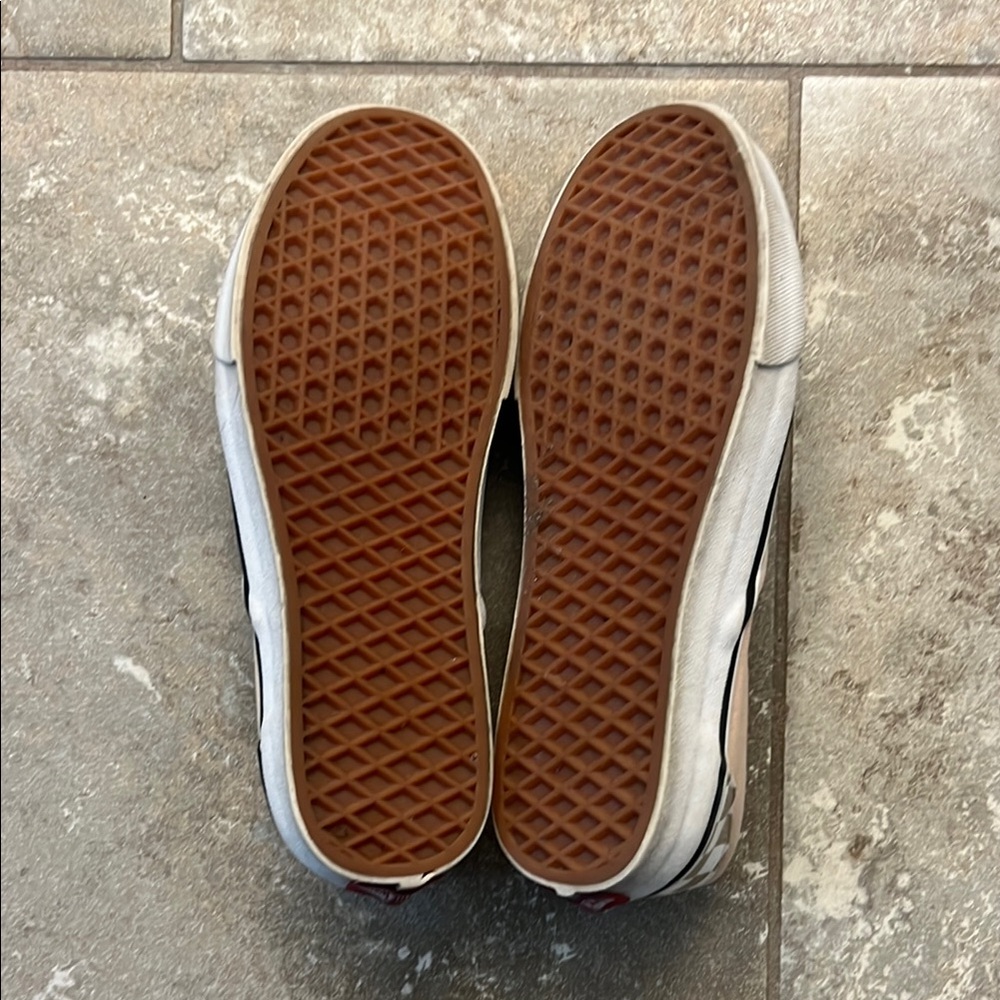 Vans Brown & White Checkerboard Slip-On Sneakers US M 7.5/ W9 - Picture 4 of 5